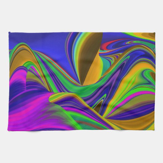 Summerrainboeg, Abstracte 3D Rainbowart Theedoek (Horizontaal)
