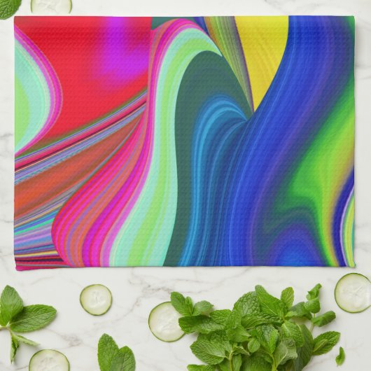 Summerrainboeg, Abstracte 3D Rainbowart Theedoek (Gevouwen)