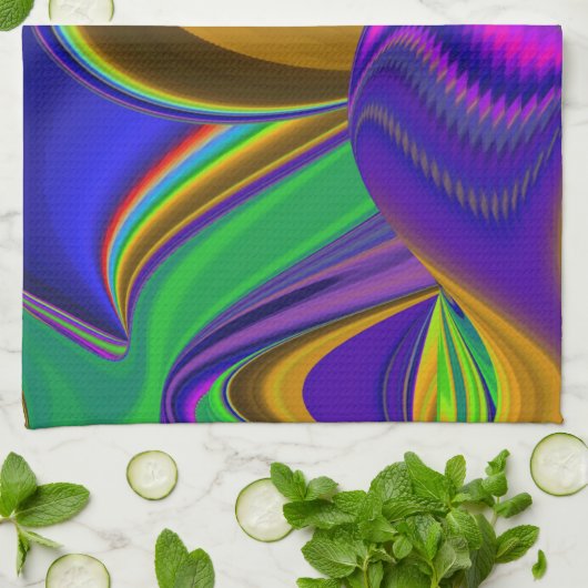 Summerrainboeg, Abstracte 3D Rainbowart Theedoek (Gevouwen)