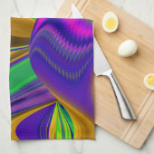 Summerrainboeg, Abstracte 3D Rainbowart Theedoek (Quarter Fold)