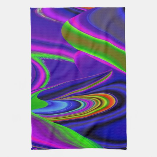 Summerrainboeg, Abstracte 3D Rainbowart Theedoek (Verticaal)