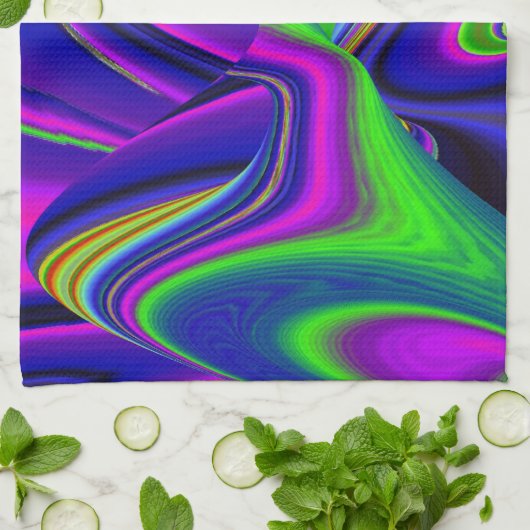 Summerrainboeg, Abstracte 3D Rainbowart Theedoek (Gevouwen)