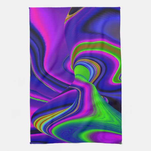 Summerrainboeg, Abstracte 3D Rainbowart Theedoek (Verticaal)