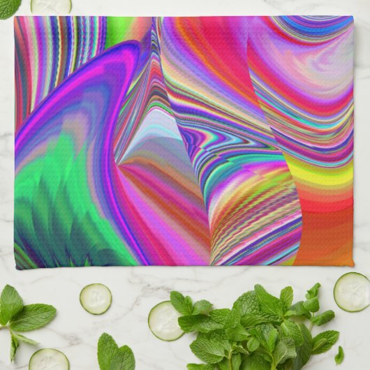 Summerrainboeg, Abstracte 3D Rainbowart Theedoek (Gevouwen)