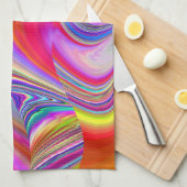 Summerrainboeg, Abstracte 3D Rainbowart Theedoek (Quarter Fold)
