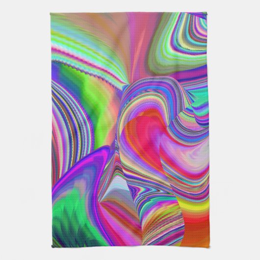 Summerrainboeg, Abstracte 3D Rainbowart Theedoek (Verticaal)