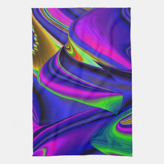 Summerrainboeg, Abstracte 3D Rainbowart Theedoek (Verticaal)