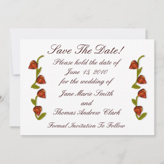 Summers beëindigen sparen de Datum Save The Date (Achterkant)