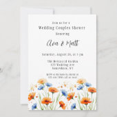 Summer's Embrace Wildflower Trouwkoppels Douche Kaart (Voorkant)