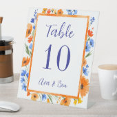 Summer's Embrace Wildflower Trouwtafel Nummer Reclamebord Met Voetstuk (Insitu)