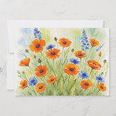 Summer's Embrace Wildflower Wedding Kaart (Achterkant)