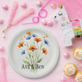 Summer's Embrace Wildflower Wedding Papieren Bordje (Feest)