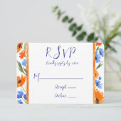Summer's Embrace Wildflower Wedding RSVP-Kaarten RSVP Kaartje (Staand voorkant)