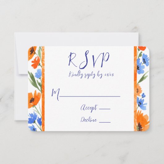 Summer's Embrace Wildflower Wedding RSVP-Kaarten RSVP Kaartje (Voorkant)