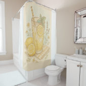 Summer's Sweetest Sip Pastel Lemonade Illustratie Douchegordijn (In situ)