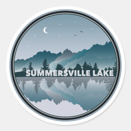 Summersville Lake West Virginia reflectie Ronde Sticker (Voorkant)