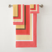 Summert Peach Geel Bruin Fruit Blok Patroon Bad Handdoek (Insitu)