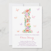 Summertime 1e verjaardag met gebluste Butterflies Kaart (Voorkant)