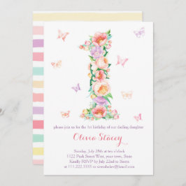 Summertime 1e verjaardag met gebluste Butterflies Kaart