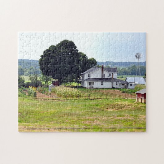 Summertime Amish Boerderij Legpuzzel (Horizontaal)