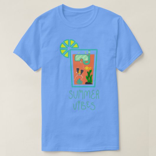 Summertime aquarium-oranje sap t-shirt (Design voorkant)