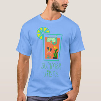Summertime aquarium-oranje sap t-shirt
