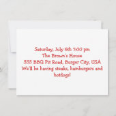Summertime BBQ Picnic en Uitnodiging (Achterkant)