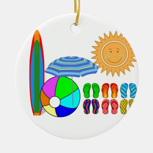 Summertime Beach Party Keramisch Ornament (Voorkant)