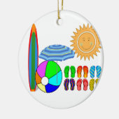 Summertime Beach Party Keramisch Ornament (Links)