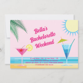 Summertime Beach Weekend Bachelorette uitnodiging