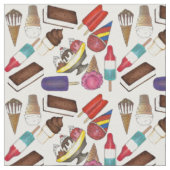 Summertime behandelt ijscrème en popsicle fabric stof (Close Up)