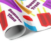 Summertime Bevroren Juice Bar Patroon Cadeaupapier (Rol Hoek)