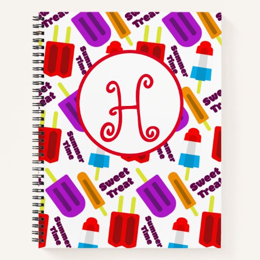 Summertime Bevroren juisebangmonogram Notitieboek (Voorkant)