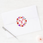 Summertime Bevroren juisebangmonogram Ronde Sticker (Envelop)