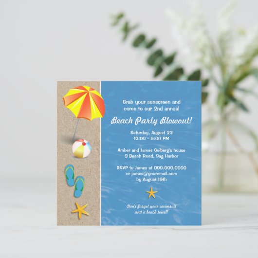 Summertime bij de Uitnodiging van de Beach Partij (Staand voorkant)
