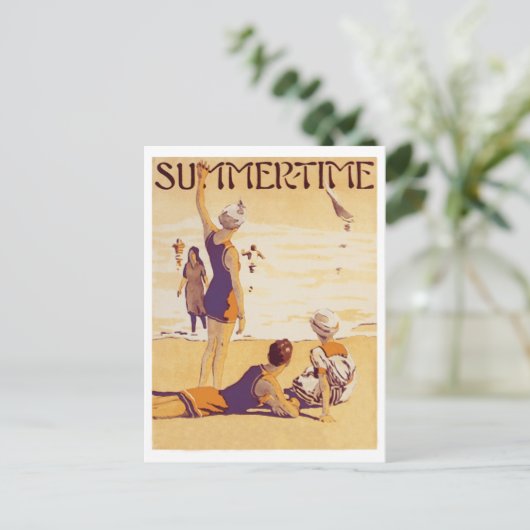  Summertime bij het strand Briefkaart (Staand voorkant)