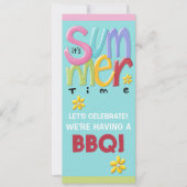 Summertime blue BBQ Uitnodiging (Voorkant)