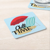 Summertime Chill Tijd bij Beach Kartonnen Onderzetters (Schuin)