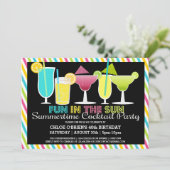 Summertime Cocktail Party-uitnodigingen Kaart (Staand voorkant)