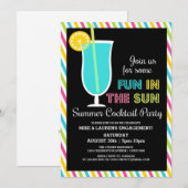 Summertime Cocktail Party-uitnodigingen Kaart (Voorkant / Achterkant)