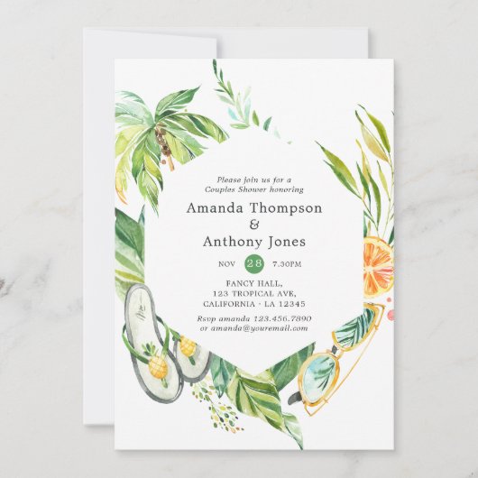 Summertime Couples Shower Kaart (Voorkant)