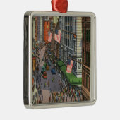 Summertime Crowds op Washington Street Metalen Ornament (Rechts)