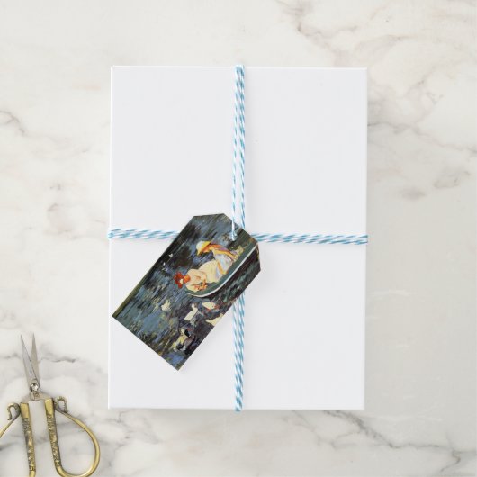 Summertime (door Mary Cassatt) Cadeaulabel (Met Touw)