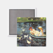 Summertime (door Mary Cassatt) Magneet (Voorkant / Achterkant)