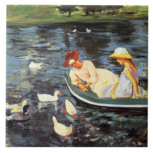 Summertime (door Mary Cassatt) Tegeltje (Voorkant)