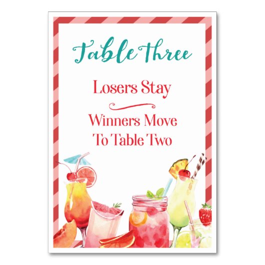 Summertime Drinken de Kaart van de Lijst drie Bunc (Voorkant)