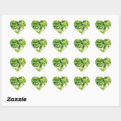 Summertime Flowers en Planten Hart Sticker (Vel)