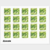 Summertime Flowers en Planten Vierkante Sticker (Vel)