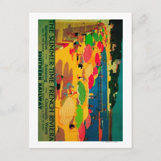 Summertime French Riviera  PosterEurope Briefkaart (Voorkant)
