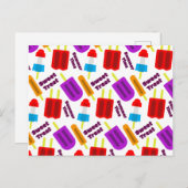 Summertime Frozen Treat Bar Patroon Briefkaart (Voorkant / Achterkant)